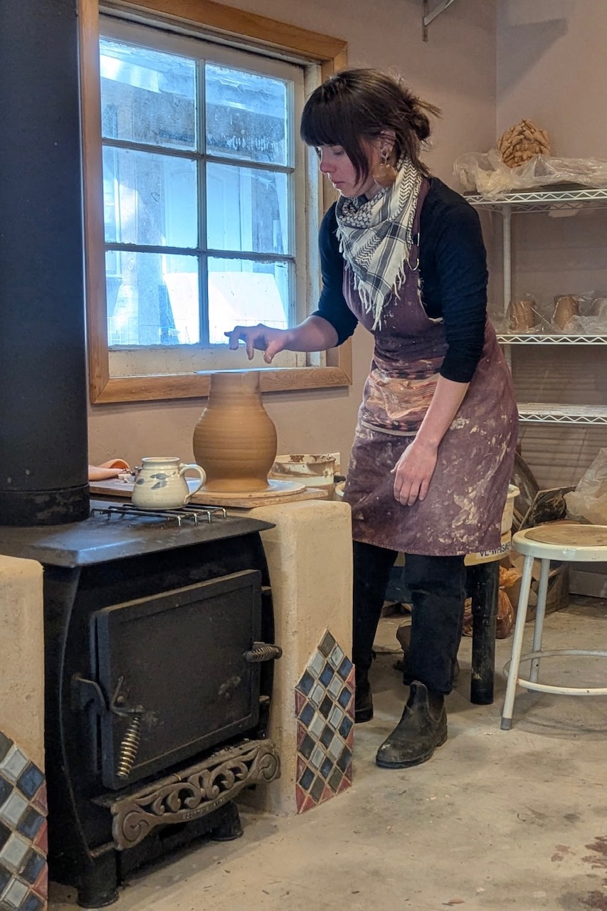 Joelle Montez in her ceramic studio